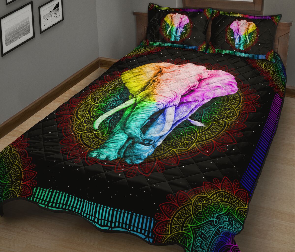 Quilt Bed Set - Colorful - Elephant 71 - Love Quilt Bedding Set