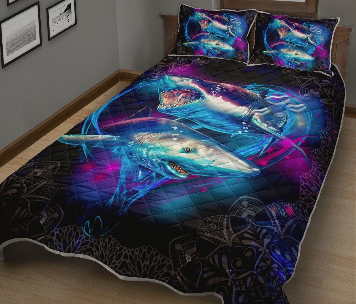Shark Heart Quilt Bed Set - Love Quilt Bedding Set
