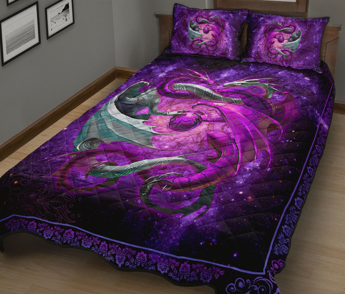 Dragon Galaxy Style Quilt Bed Set 378869