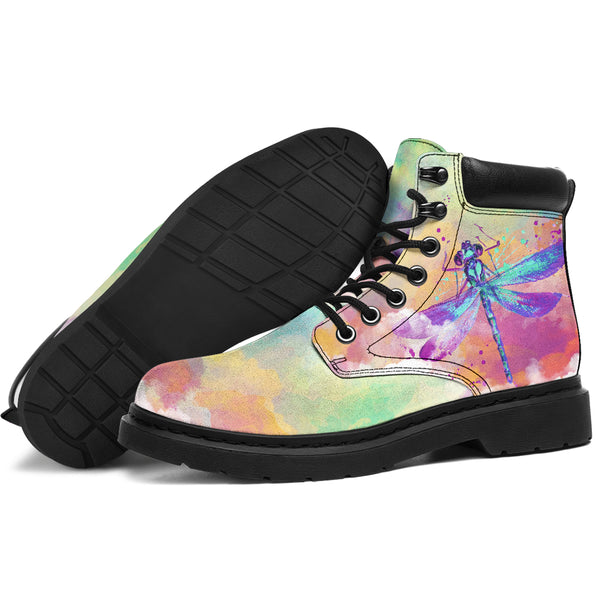 Dragonfly Sky Watercolor Asboots - Love All Season Boots