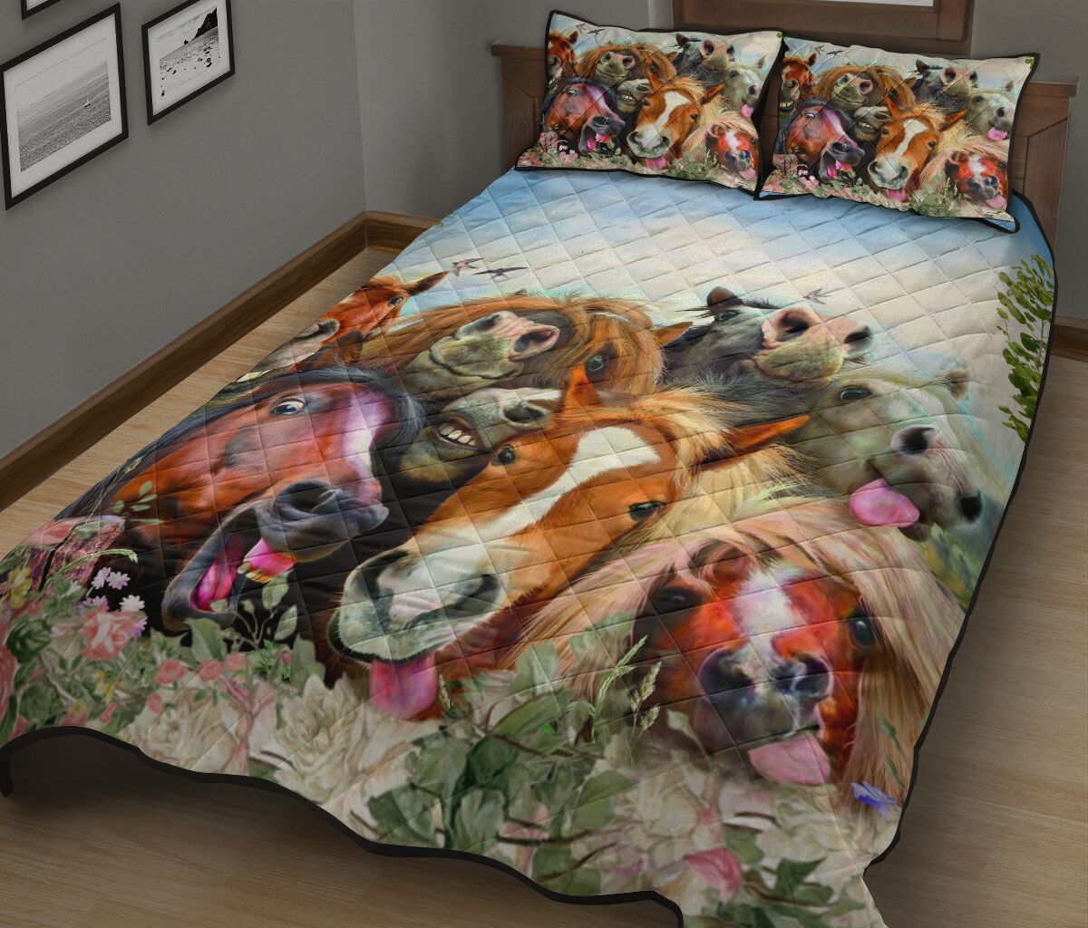 Funny Horses - Bed Set - Nnd - Love Quilt Bedding Set
