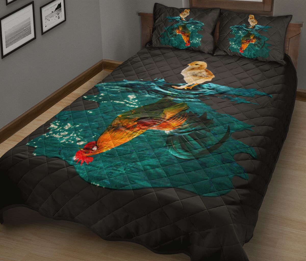 Chicken Farm Shadow Style Quilt Bed Set - Love Quilt Bedding Set