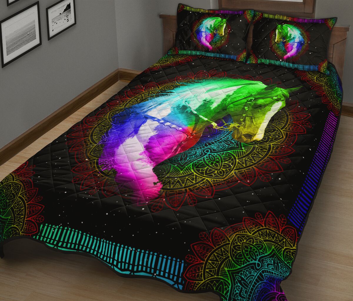 Quilt Bed Set - Colorful - Horse 73 - Love Quilt Bedding Set