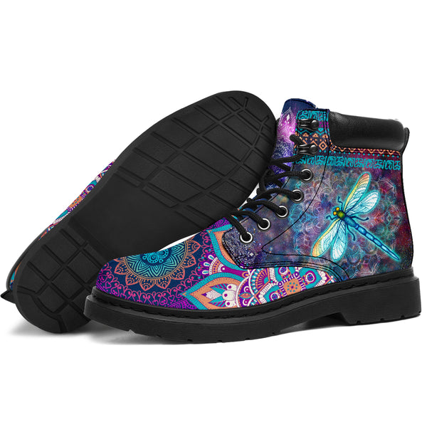 Dragonfly Galaxy Mandala Boot Sky - Love All Season Boots