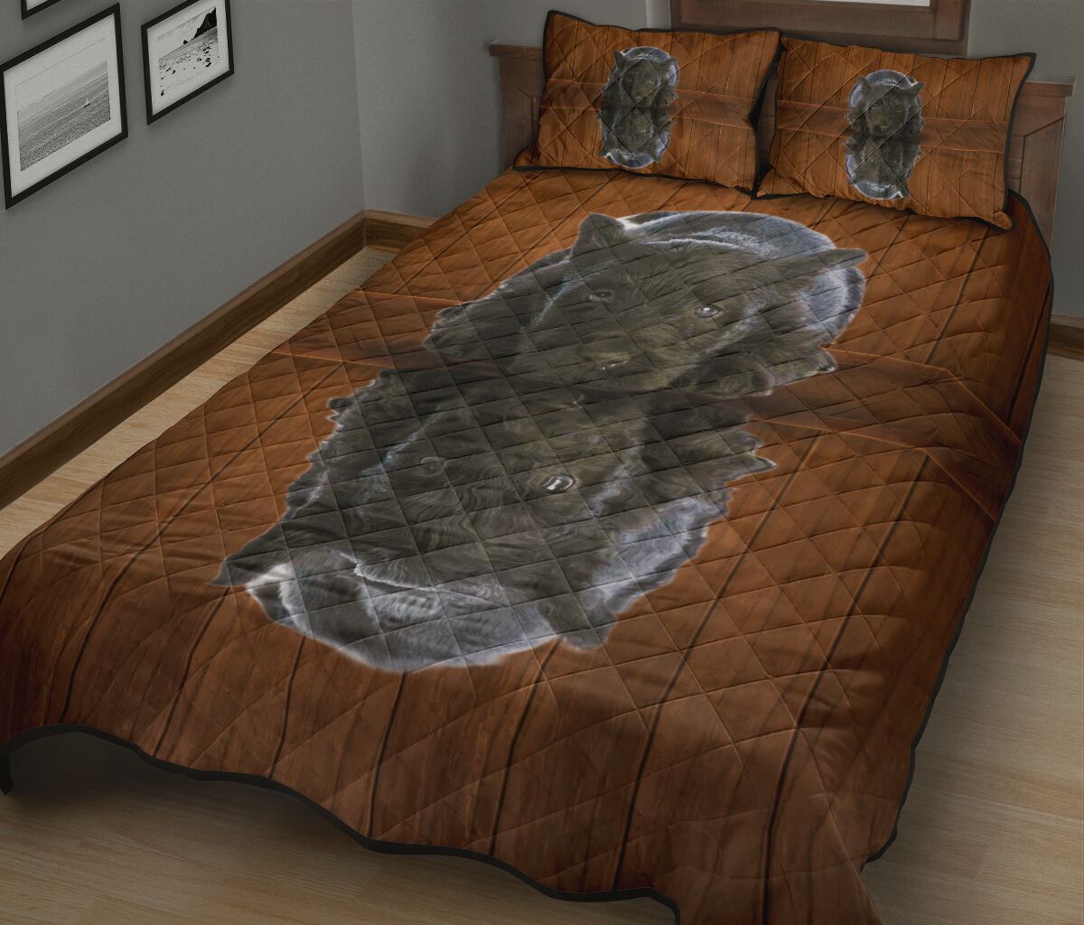 Scottish Terrier Dog Shadow Style Quilt Bed Set - Love Quilt Bedding Set