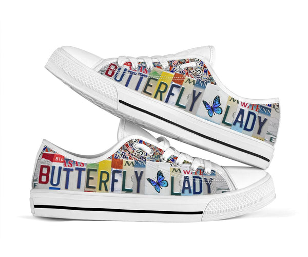 Butterfly Lady License Plates Low Top Shoes