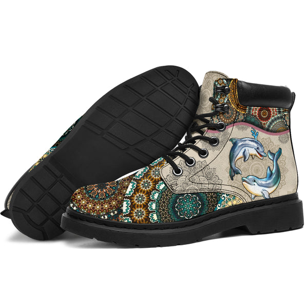 Dolphin - Vintage Mandala Asboot Sky - Love All Season Boots