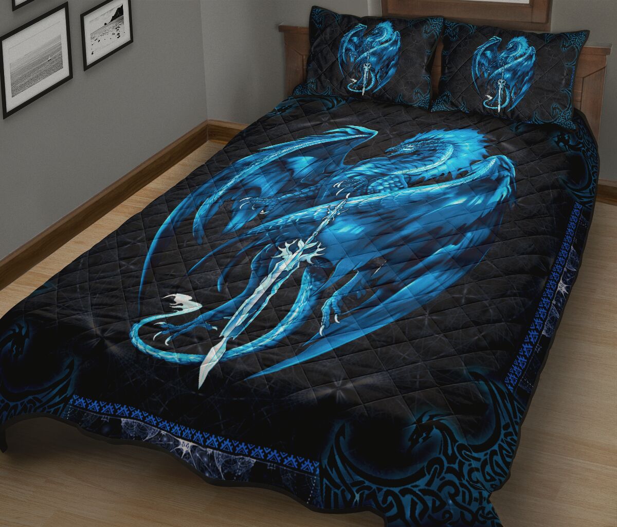 Dragon Mandala Style Quilt Bed Set 7- Love Quilt Bedding Set