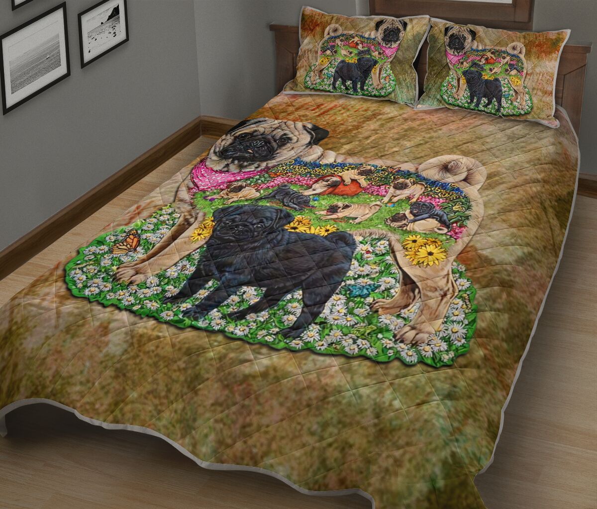 Pug Mom - Bed Set - Love Quilt Bedding Set
