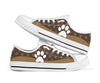 Dog Paw Brown Pattern - Low TopShoe - Love Love Top Shoes