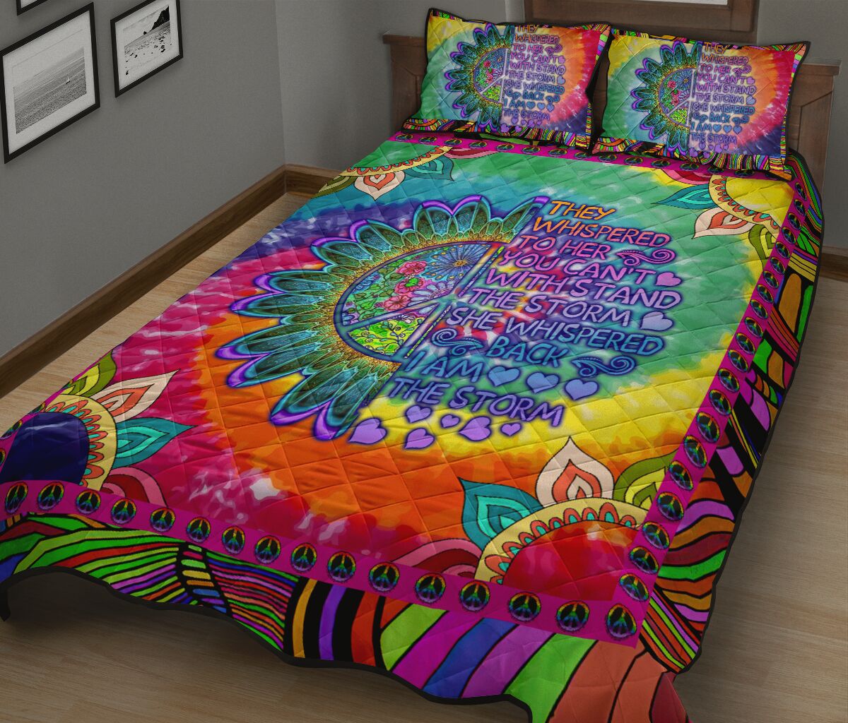 Quilt Bed Set - Hippie - Whispered 73 - Love Quilt Bedding Set