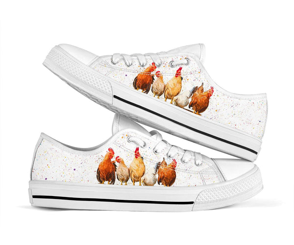 Chicken Watercolor Art Low Top  Shoes