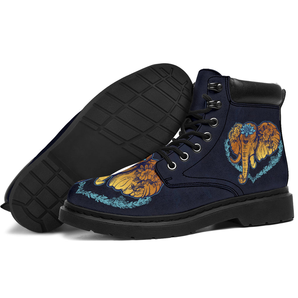 Elephant - Gold Elephant Lotus Heart Asboot - Tl - Love All Season Boots