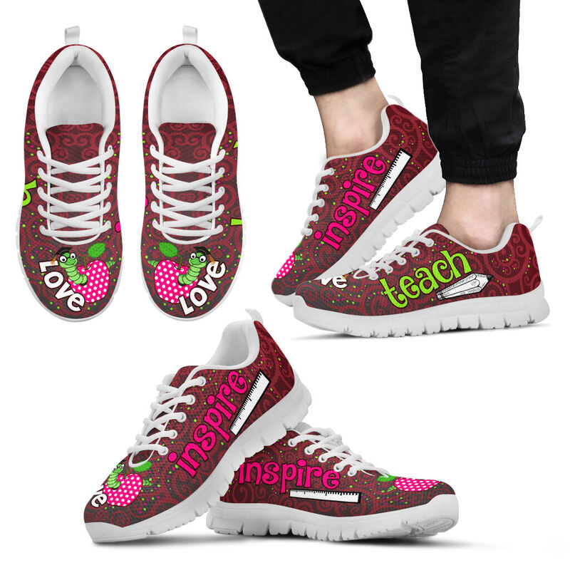 Teach Love Inspire- Burgundy And Dark Grey Kd Sneakers, Running Shoes, Shoes For Women, Shoe- Love Sneakers