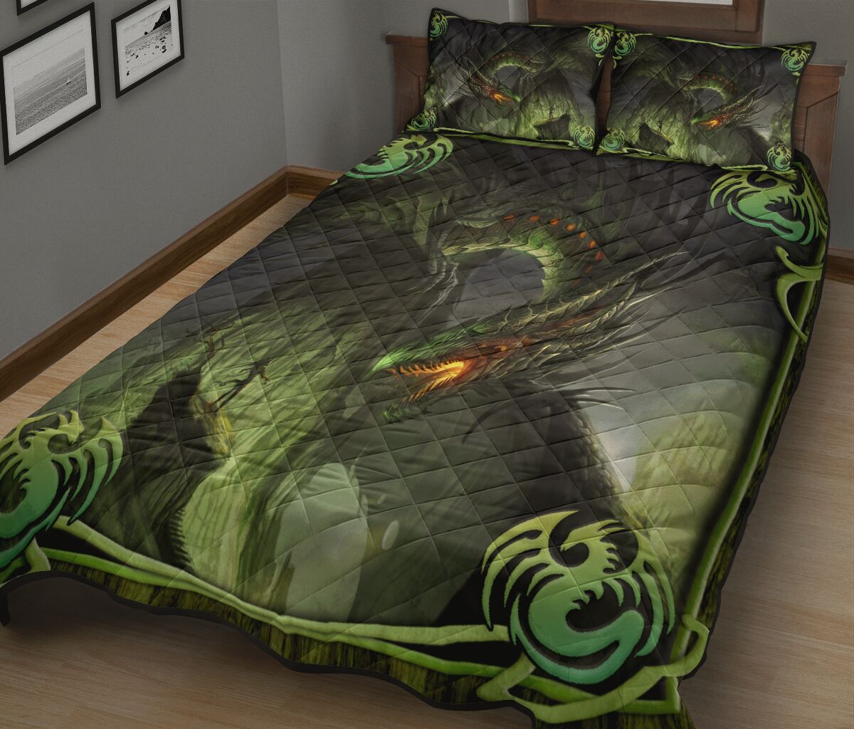 Dragon Mountain Art Style Quilt Bed Set - Love Quilt Bedding Set