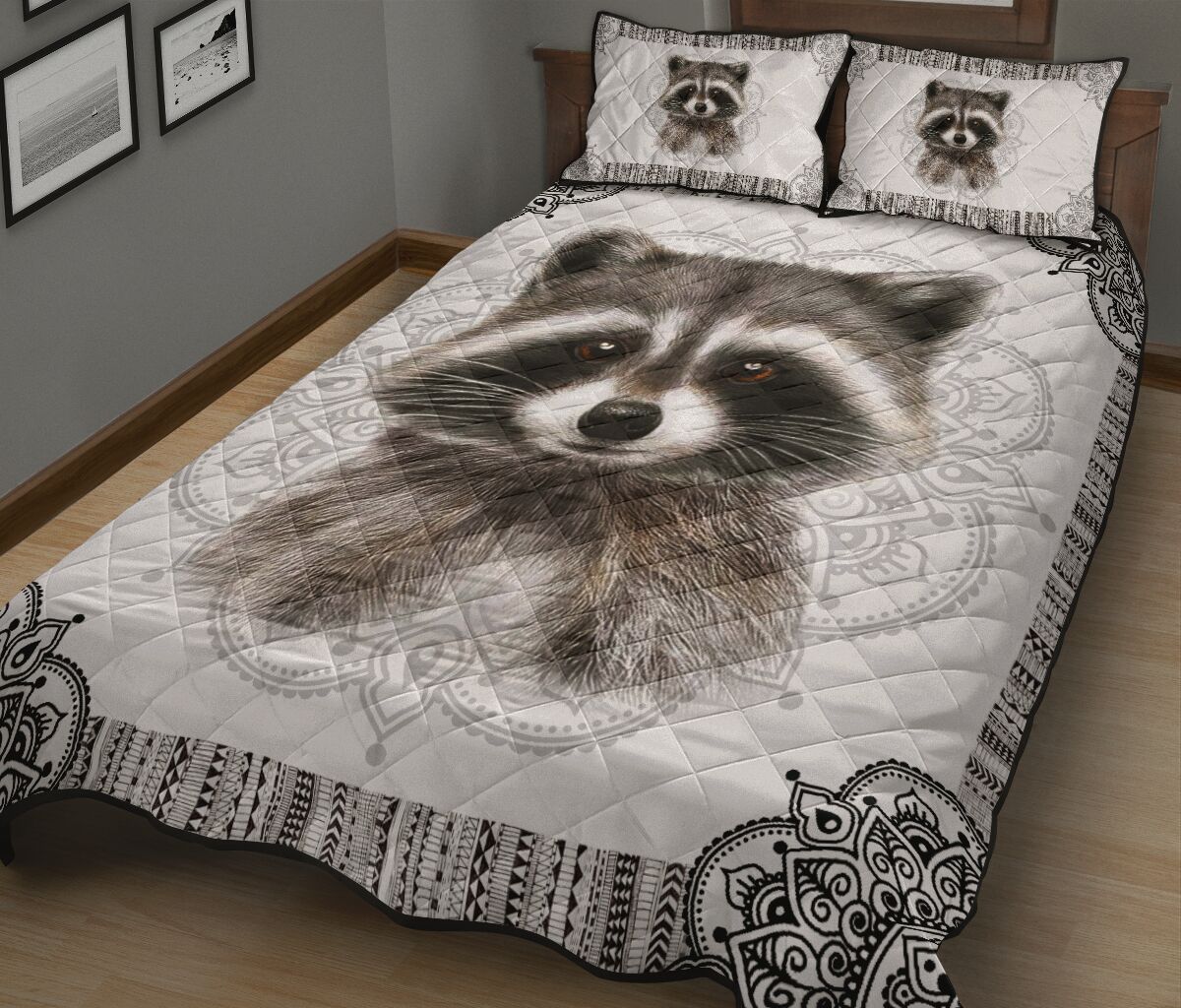 Raccoon Quilt Bed Set 29 - Love Quilt Bedding Set
