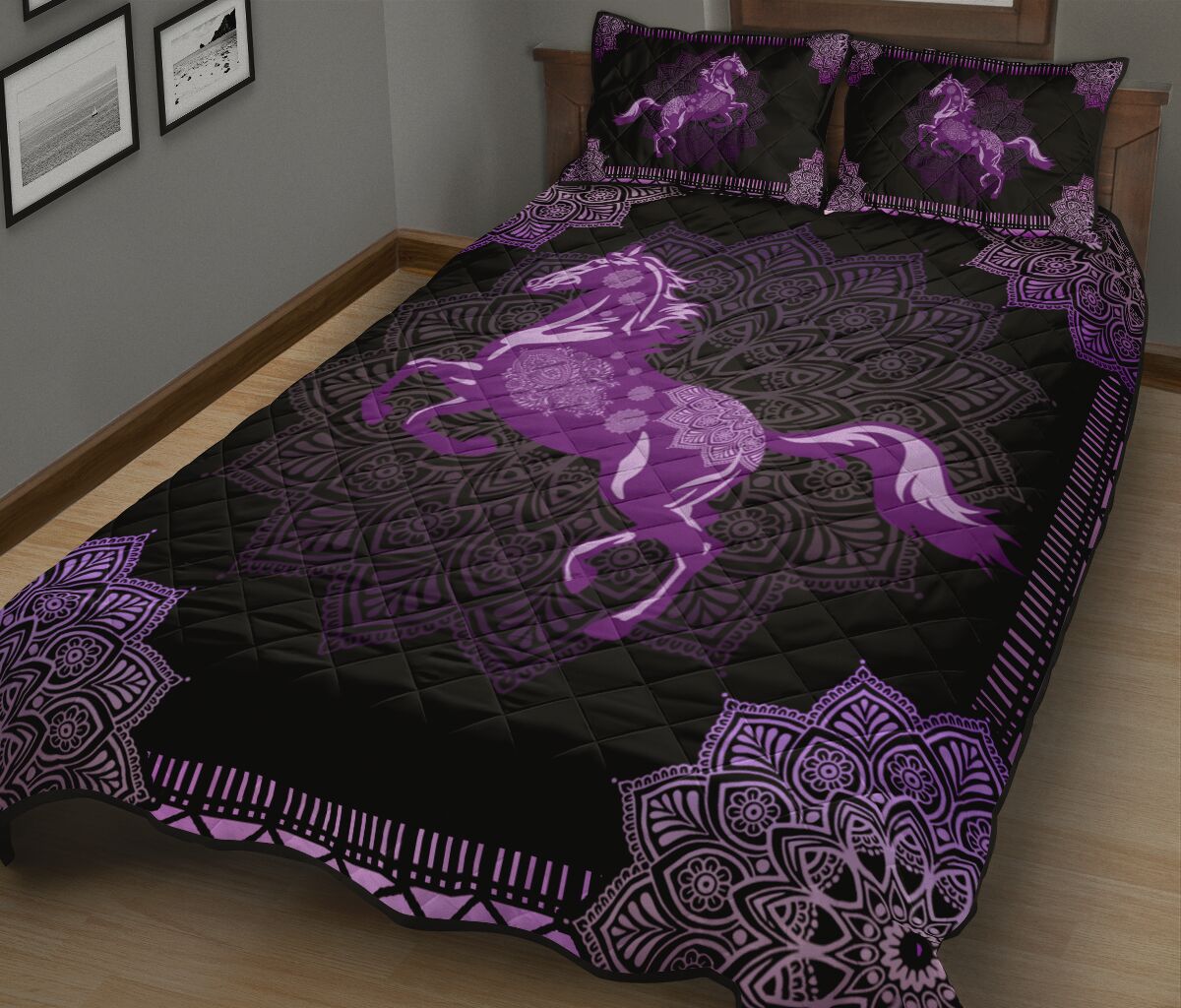Horse Quilt Bed Set 45 - Love Quilt Bedding Set