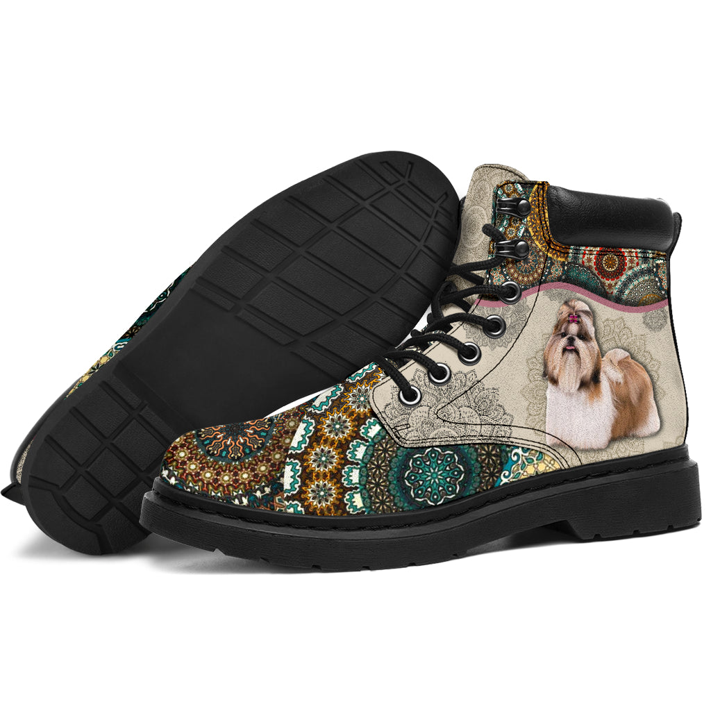 Shih Tzu - Vintage Mandala Asboot Sky - Love All Season Boots