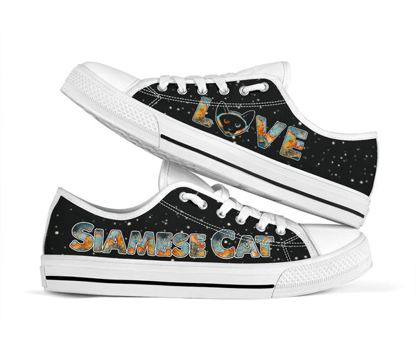 Siamese Cat Watercolor Low Top - Tl Shoes