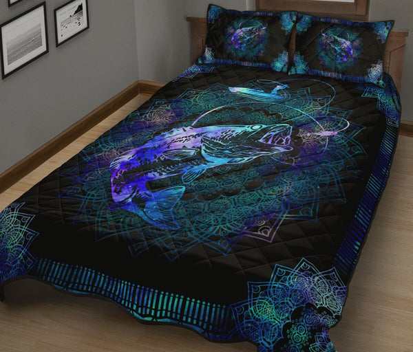 Fishing - Mandala Style - Quilt Bed Set 70 - Love Quilt Bedding Set