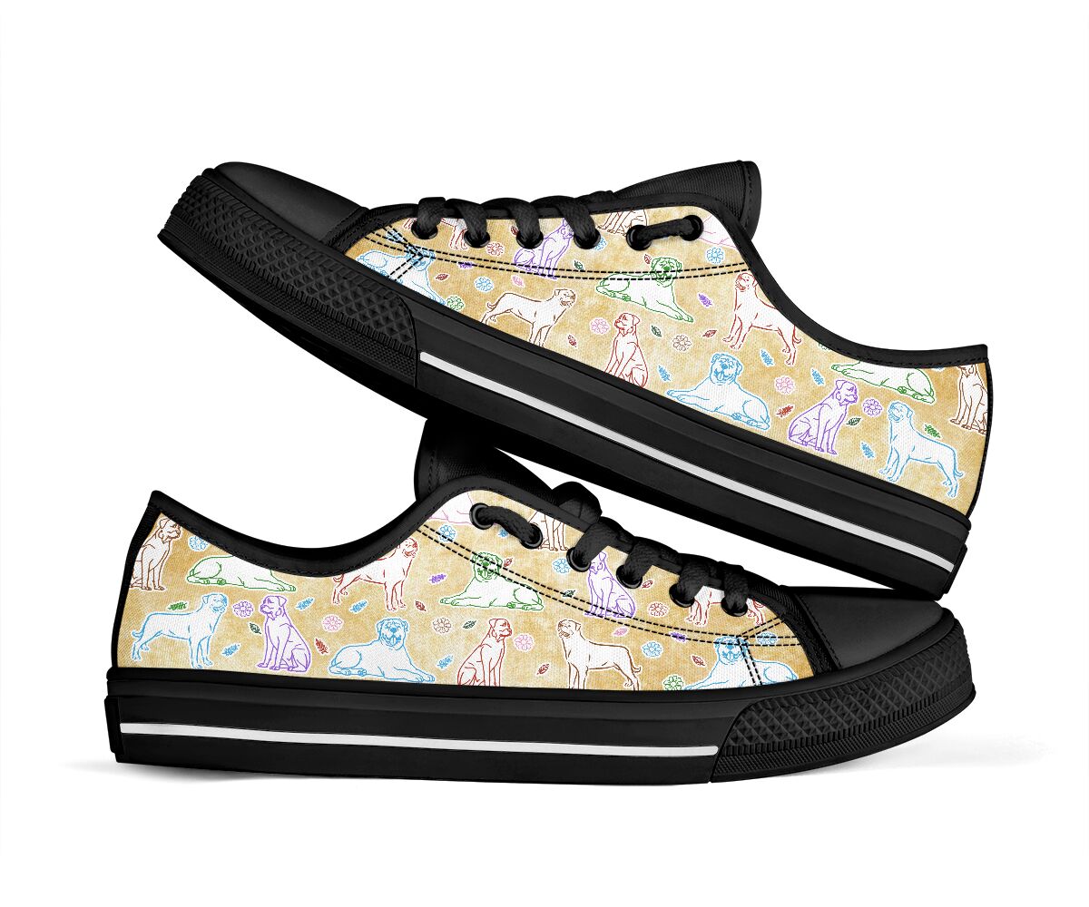 Rottweiler Old Paper - Low Top Shoe - Love Love Top Shoes