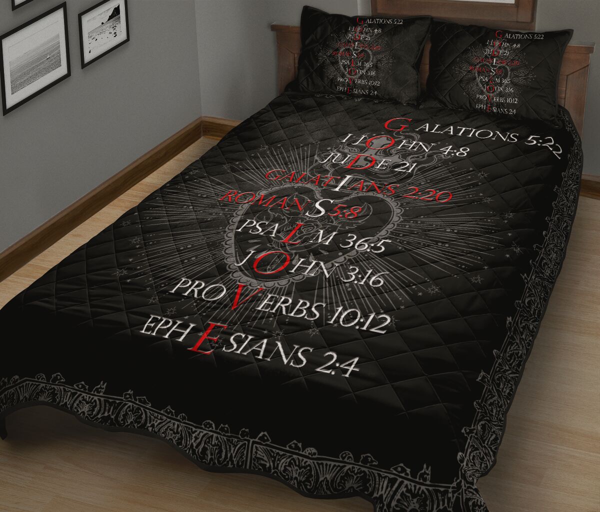 God Is Love Quilt Bed Set - Love Quilt Bedding Set