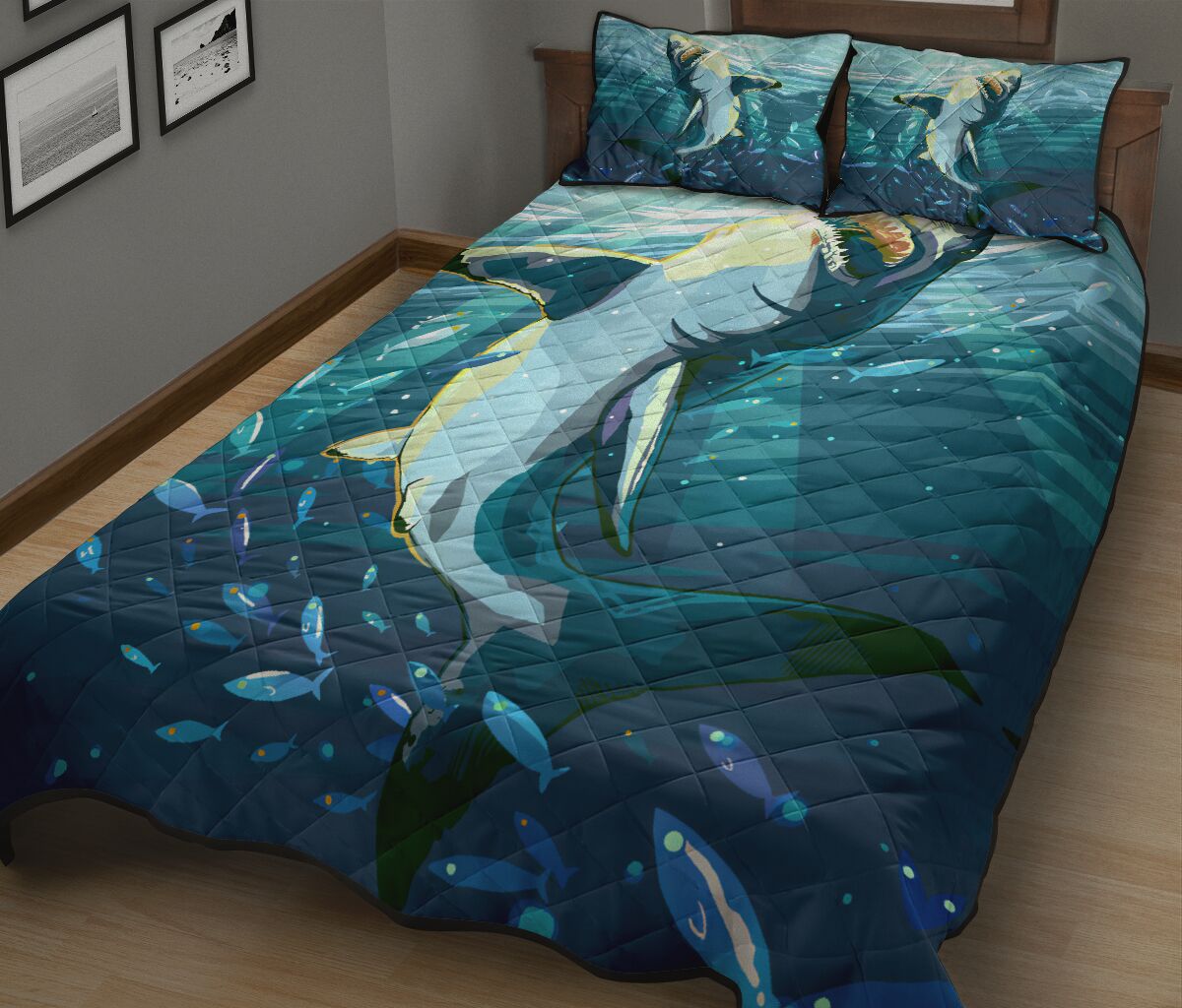Shark Quilt Bed Set - Love Quilt Bedding Set