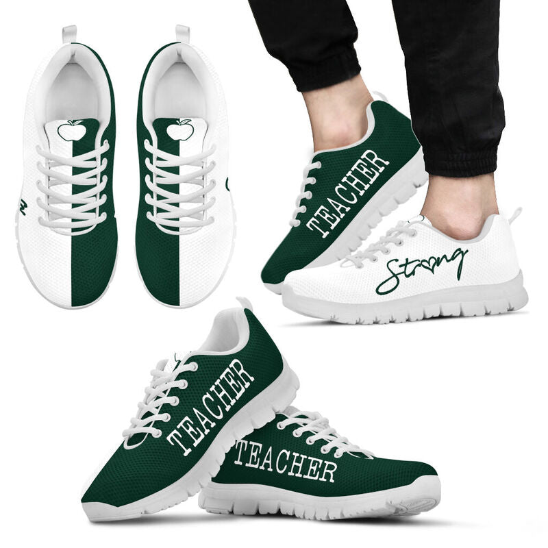 Teacher Dark Green White Kd Sneakers, Running Shoes, Shoes For Women, Shoes For Men, Custom - Love Sneakers