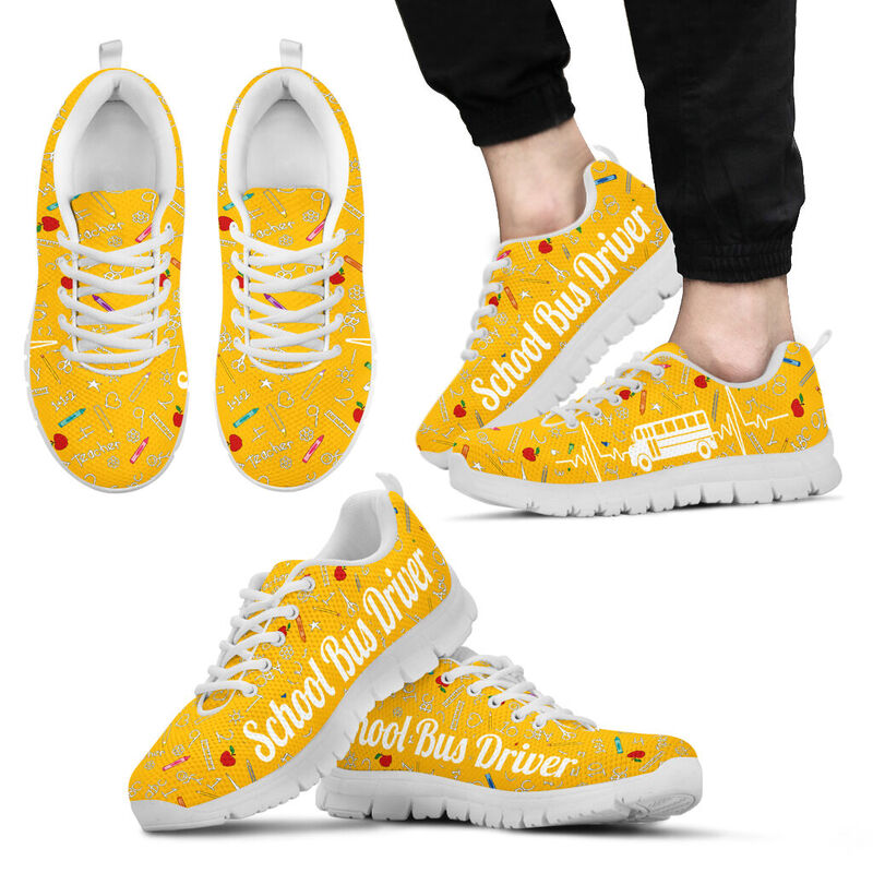 School Bus Yellow Sneakers, Runni- Love Sneakers