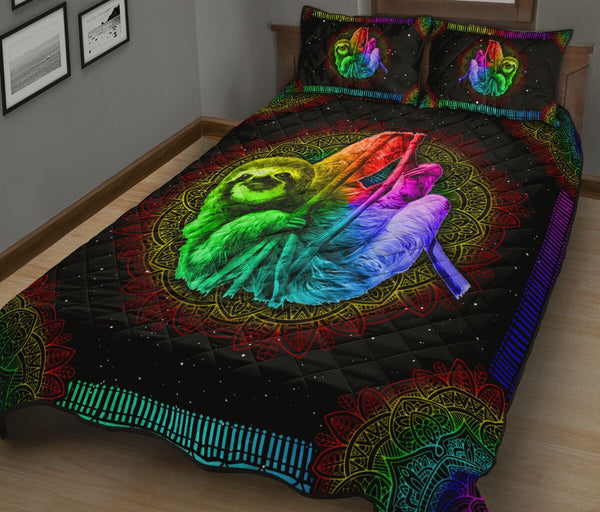 Quilt Bed Set - Colorful - Sloth 14 - Love Quilt Bedding Set