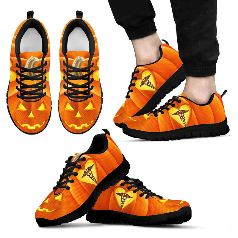 Nurse Pumpkin Sneakers, Running Shoes, Shoes For Women, Shoes For Men, Custom Shoes, L- Love Sneakers