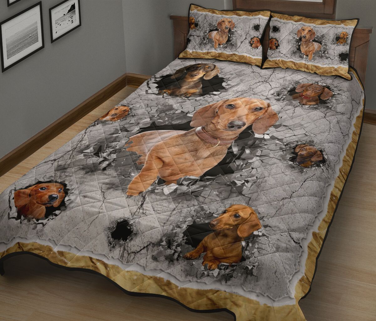 Dachshund Broken Hole - Bed Set - Love Quilt Bedding Set