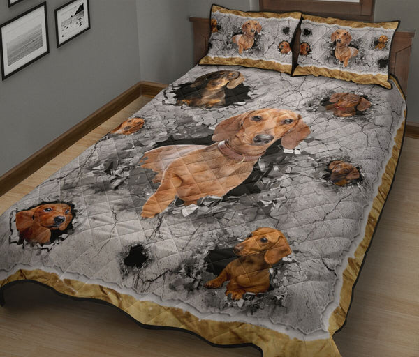 Dachshund Broken Hole - Bed Set - Love Quilt Bedding Set