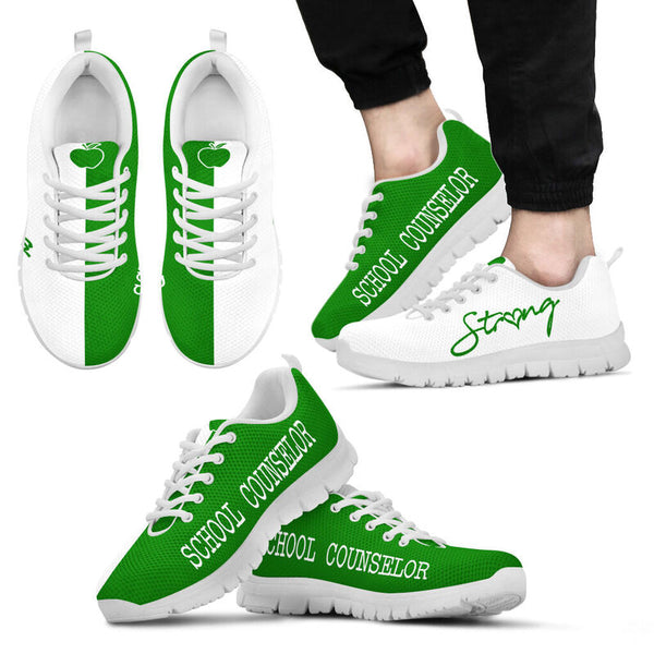 School Counselor Strong Green White Kd Sneakers, Runni- Love Sneakers