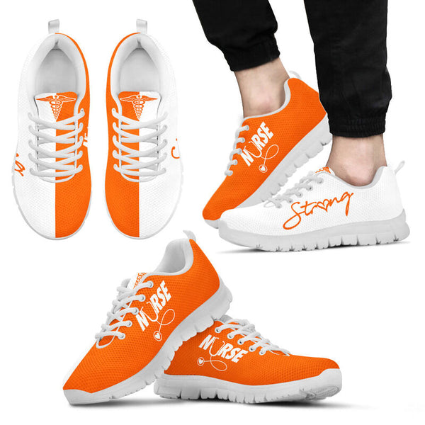 Nurse-strong Orange - White Sneakers, Running Shoes, Shoes For Women, Shoes For Men, Custom - Love Sneakers