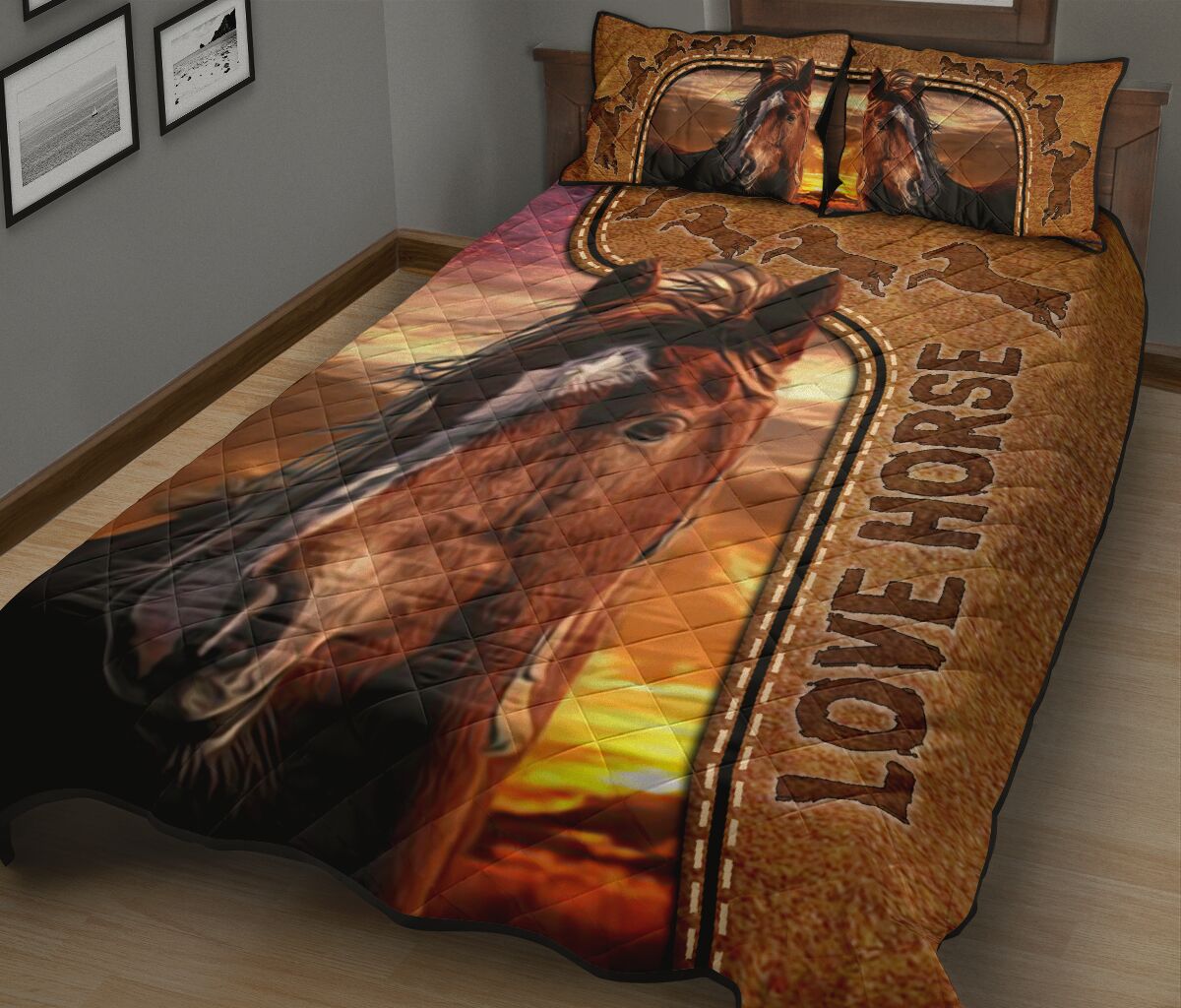 Love Horse - Bed Set - Love Quilt Bedding Set