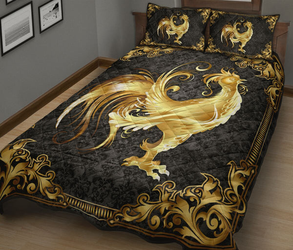 Chicken Farm Celtic Gold Style Quilt Bed Set - Love Quilt Bedding Set