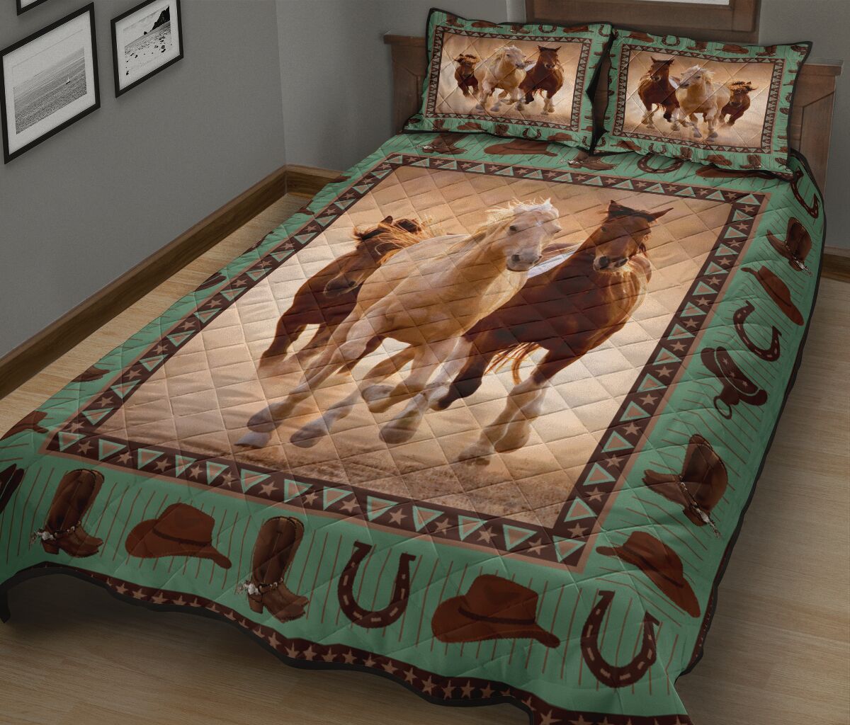 Horse Items - Quilt Bed Set - Love Quilt Bedding Set