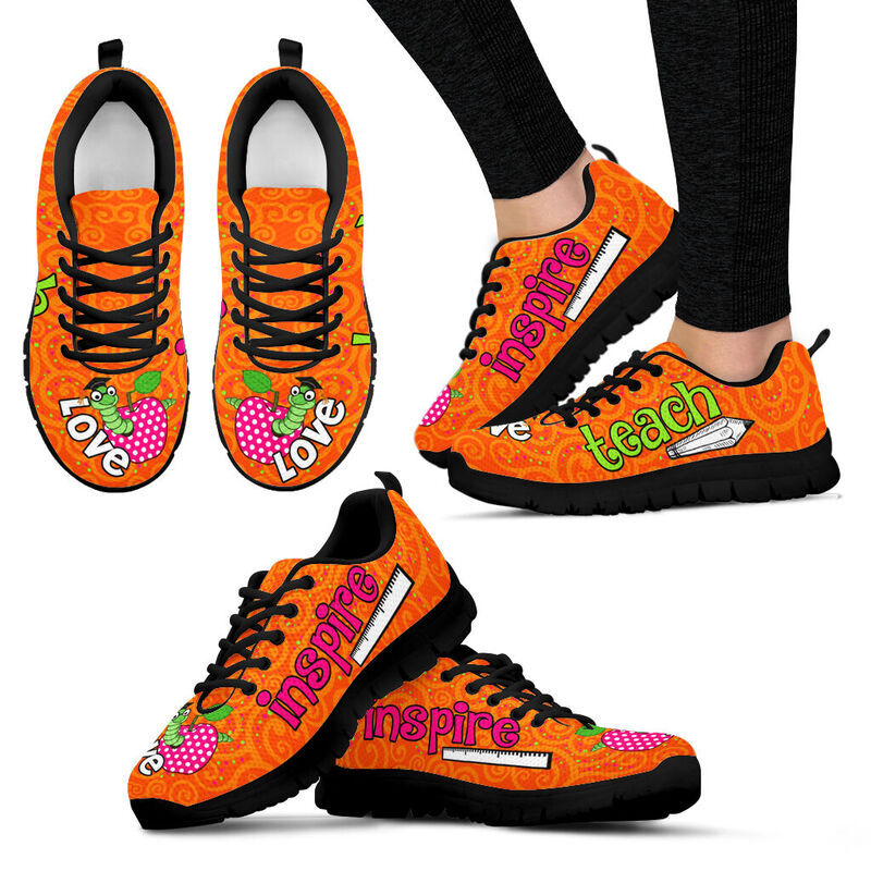 Teach Love Inspire Orange Kd Sneakers, Running Shoes, Shoes For Women, Shoes For Men, Custo- Love Sneakers