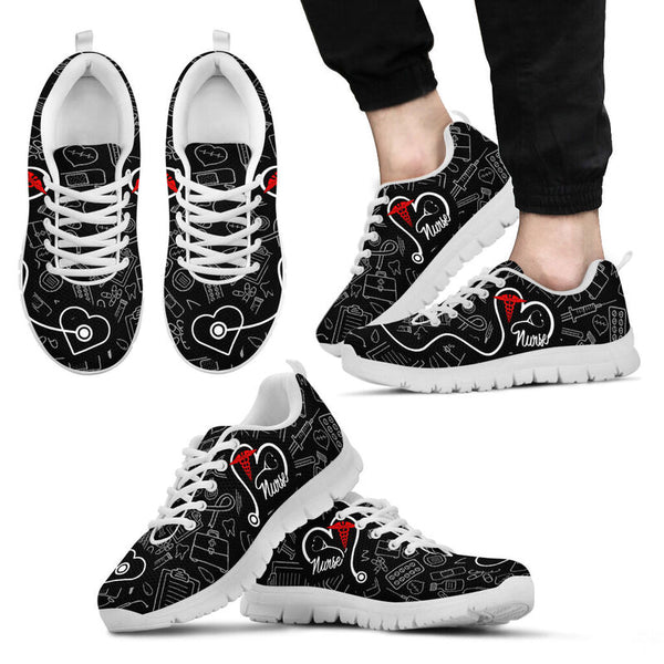 Nurse Heart Shoes Sneakers, Running Shoes, Shoes For Women, Shoes For Men, Custom Shoes, L- Love Sneakers