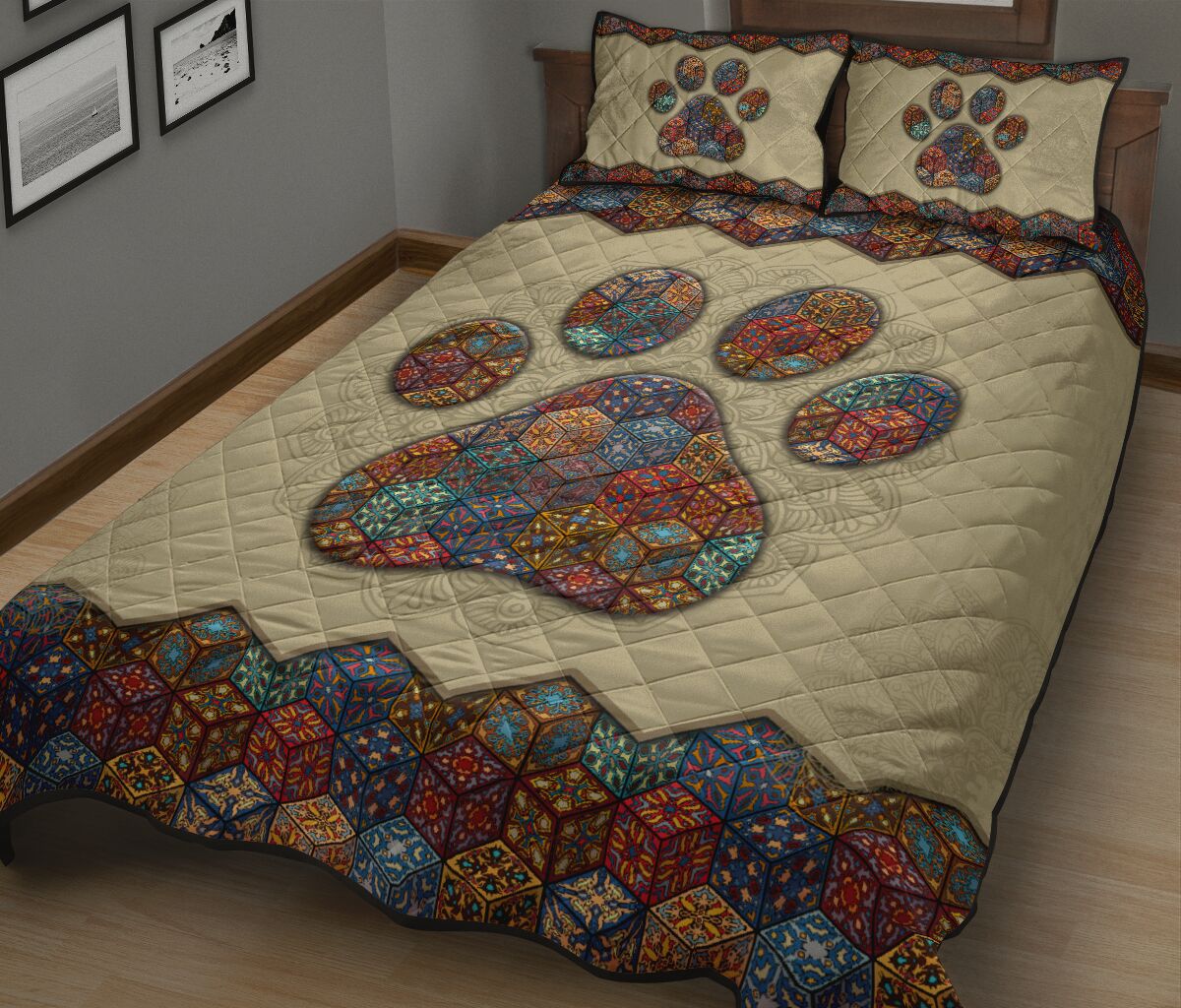 Quilt Bed Set - Dog - Mandala 19 - Love Quilt Bedding Set