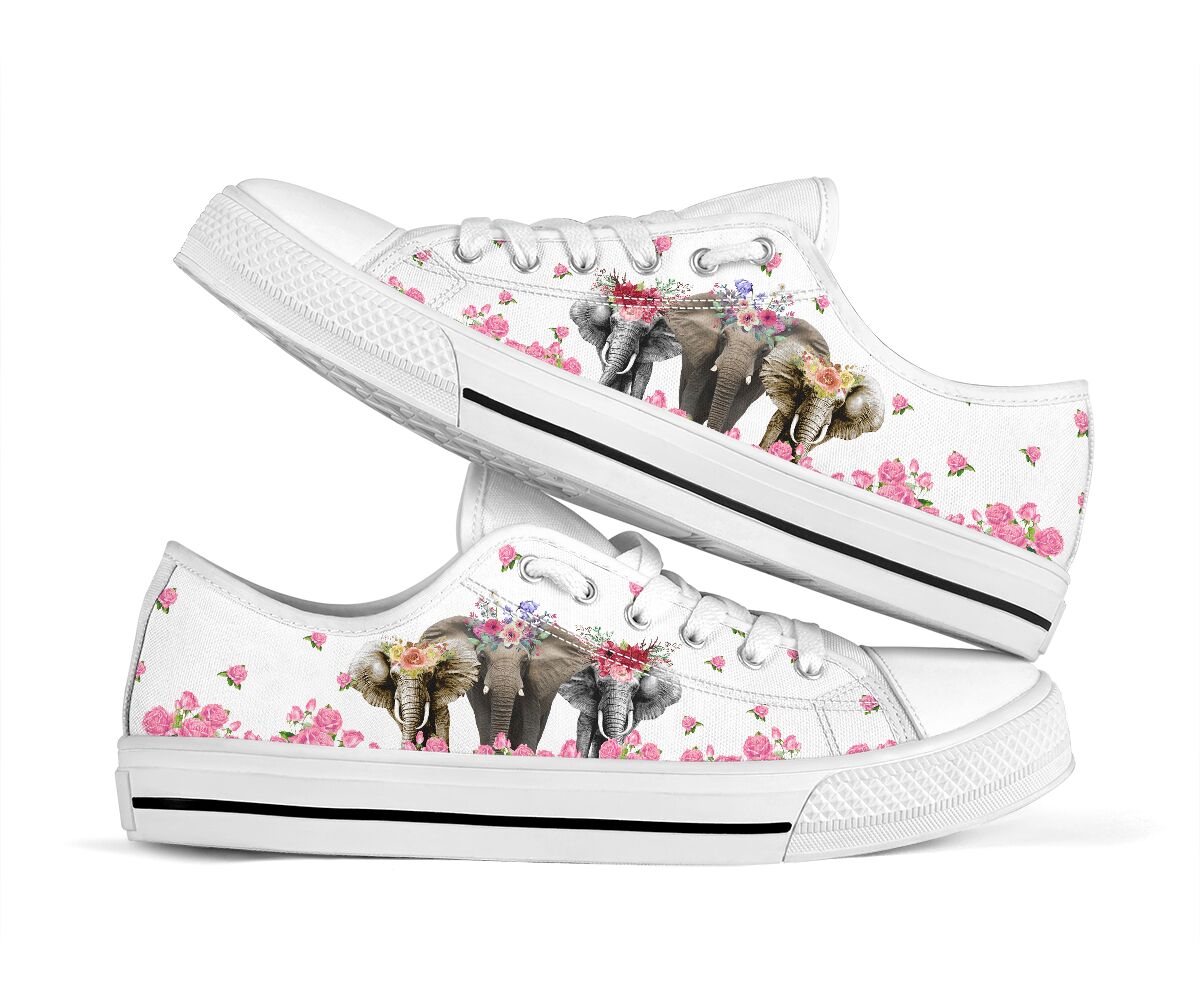 Elephant Flower - Low Top Shoe - Love Love Top Shoes
