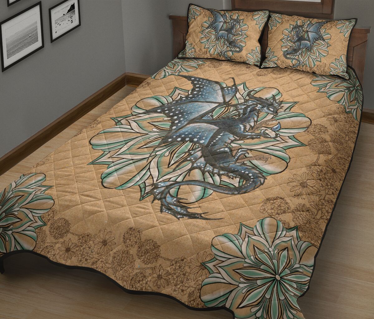 Dragon Kraft Style Quilt Bed Set - Love Quilt Bedding Set