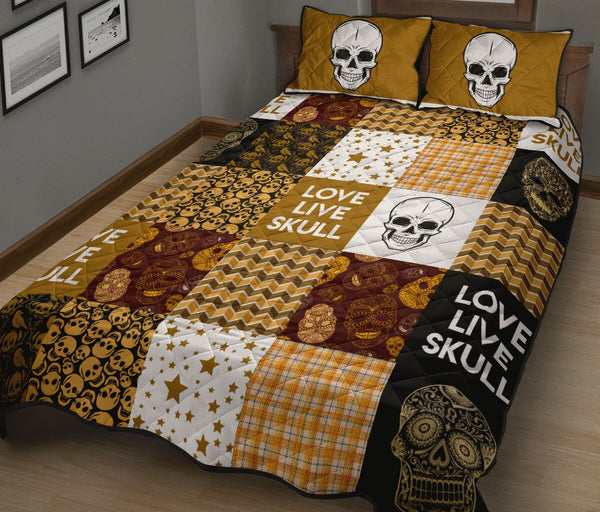 Quilt Bed Set - Skull 90 - Love Quilt Bedding Set