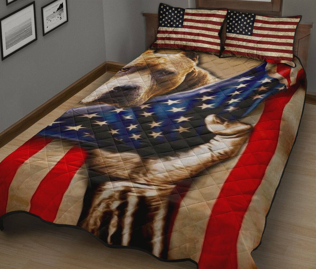 Pitbull Quilt Bed Set - Love Quilt Bedding Set