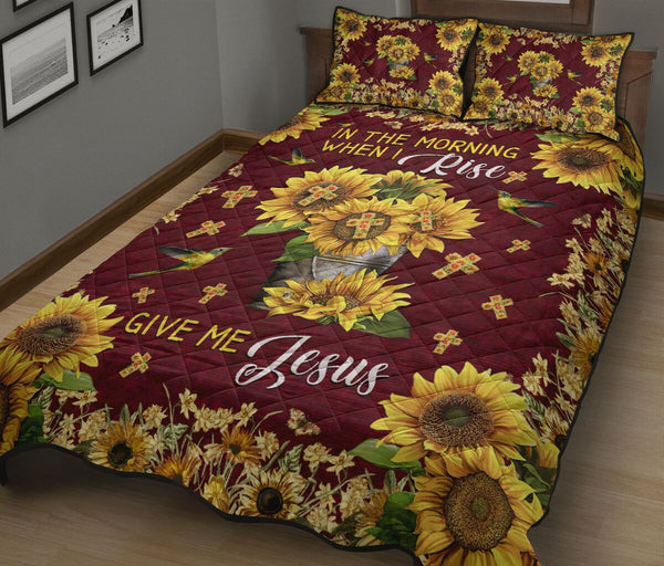 In The Morning When Rise Sunflower Art Style Quilt Bed Set - Love Quilt Bedding Set