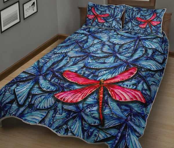 Dragonfly Piled - Quilt Bed Set - Love Quilt Bedding Set