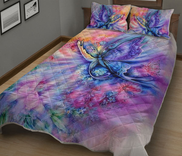 Butterfly Painting - Quilt Bed Set - Love Quilt Bedding Set