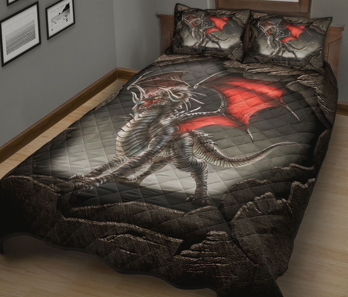 Dragon Quilt Bed Set 6 - Love Quilt Bedding Set