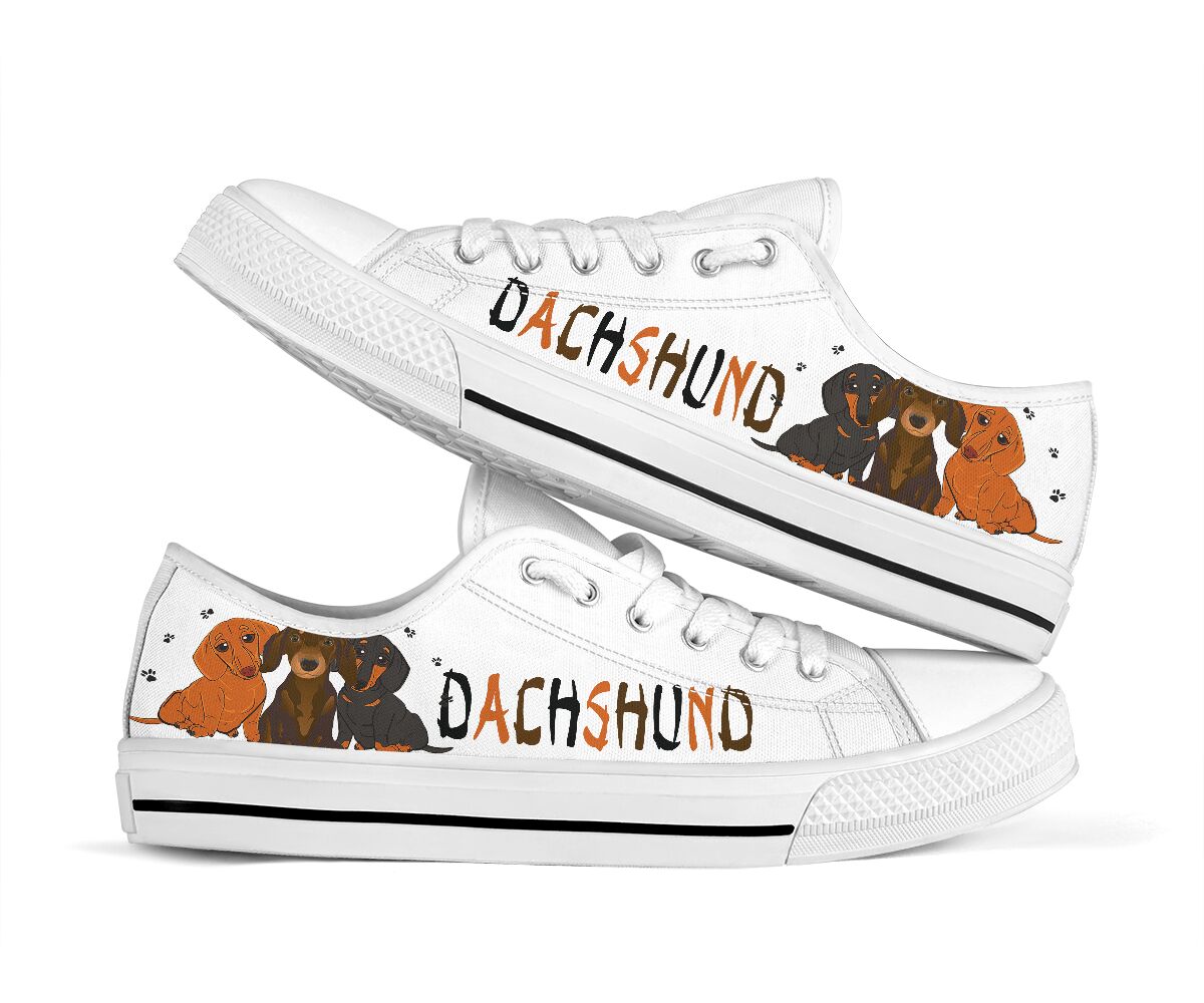 Dachshund Cartoon - Low Top Shoe - Love Love Top Shoes